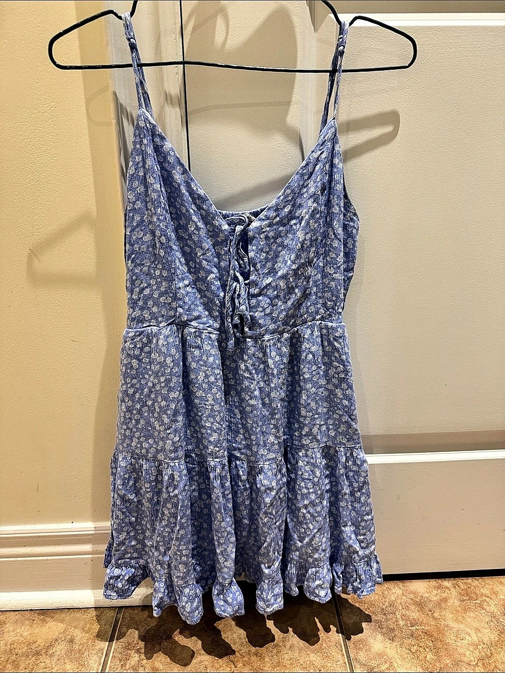 Garage Floral Mini Dress in Blue Like New